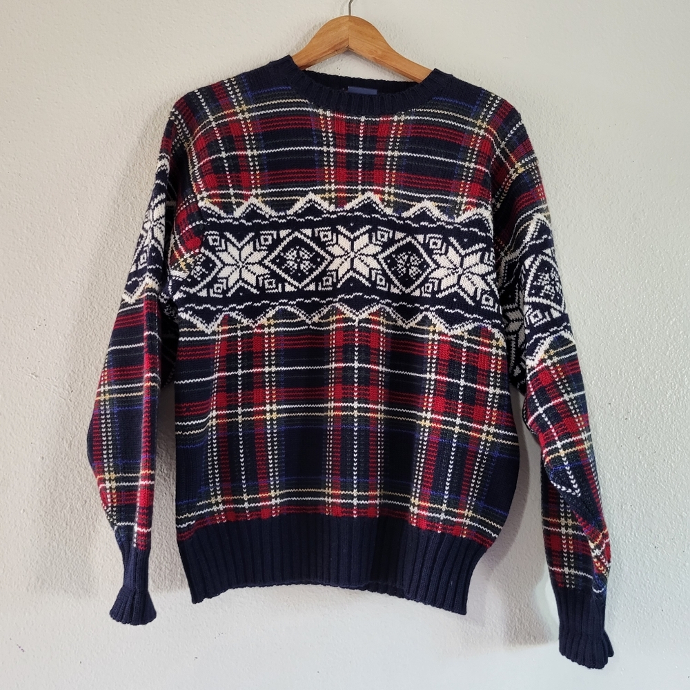 Vintage Faconnable Men's 100% Wool Crew neck Sweater.